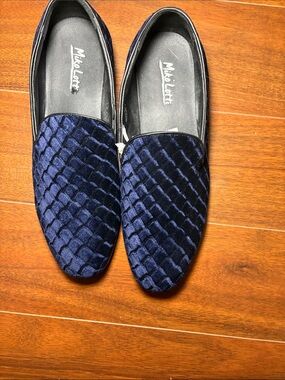 Navy Velvet Men's Slip-On Loafers